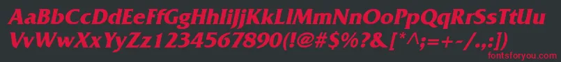 FritzBoldItalic Font – Red Fonts on Black Background