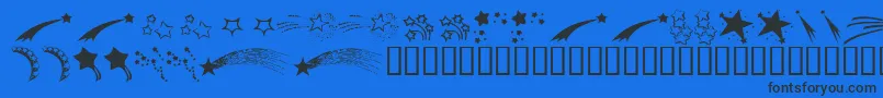 Fonte KrStarryEyed – fontes pretas em um fundo azul
