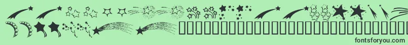 Czcionka KrStarryEyed – czarne czcionki na zielonym tle