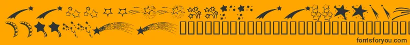Шрифт KrStarryEyed – чёрные шрифты на оранжевом фоне