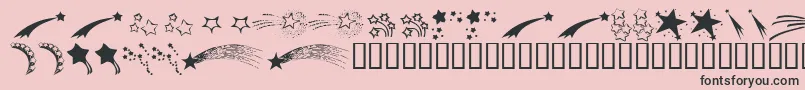 Fonte KrStarryEyed – fontes pretas em um fundo rosa