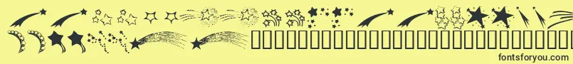 KrStarryEyed-fontti – mustat fontit keltaisella taustalla