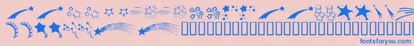 Fonte KrStarryEyed – fontes azuis em um fundo rosa