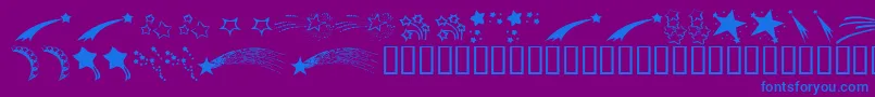 Czcionka KrStarryEyed – niebieskie czcionki na fioletowym tle