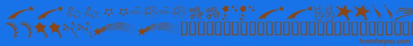 Fonte KrStarryEyed – fontes marrons em um fundo azul
