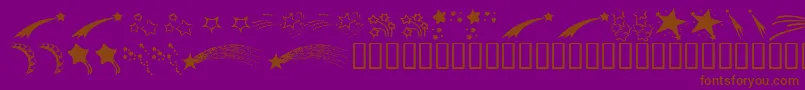 Czcionka KrStarryEyed – brązowe czcionki na fioletowym tle