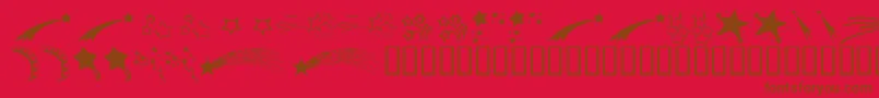 KrStarryEyed-Schriftart – Braune Schriften auf rotem Hintergrund