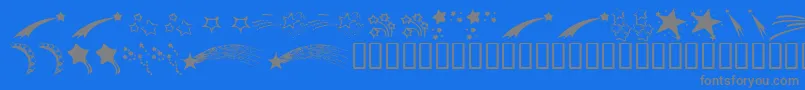 フォントKrStarryEyed – 青い背景に灰色の文字