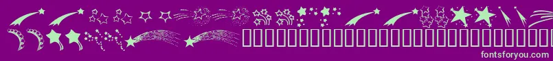 フォントKrStarryEyed – 紫の背景に緑のフォント