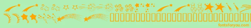 KrStarryEyed-fontti – oranssit fontit vihreällä taustalla