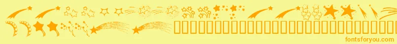 KrStarryEyed-fontti – oranssit fontit keltaisella taustalla