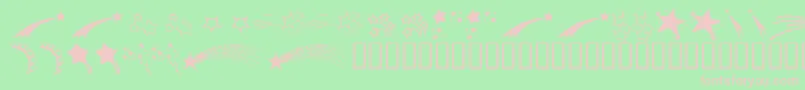 Czcionka KrStarryEyed – różowe czcionki na zielonym tle