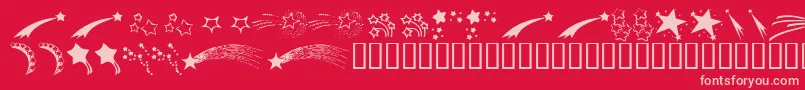 KrStarryEyed-fontti – vaaleanpunaiset fontit punaisella taustalla