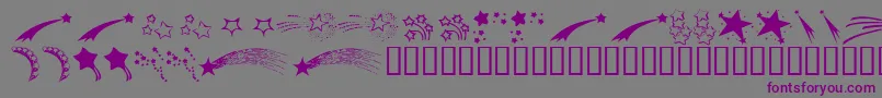 Шрифт KrStarryEyed – фиолетовые шрифты на сером фоне