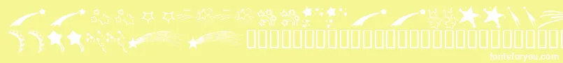 Czcionka KrStarryEyed – białe czcionki na żółtym tle