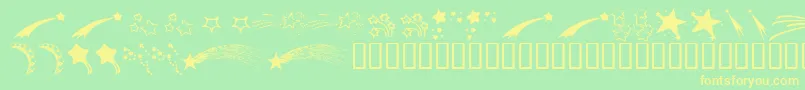KrStarryEyed Font – Yellow Fonts on Green Background