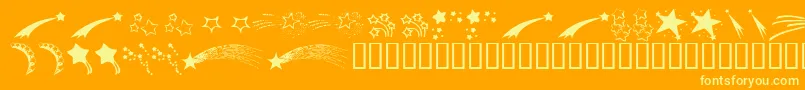 Шрифт KrStarryEyed – жёлтые шрифты на оранжевом фоне