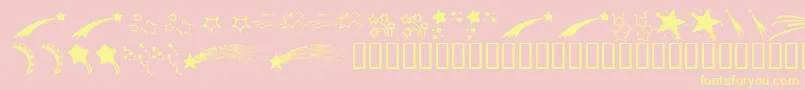 Fonte KrStarryEyed – fontes amarelas em um fundo rosa