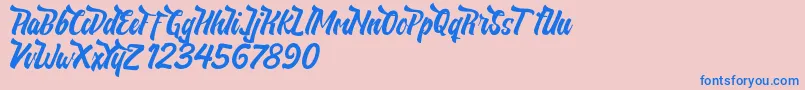 NeldaFree Font – Blue Fonts on Pink Background