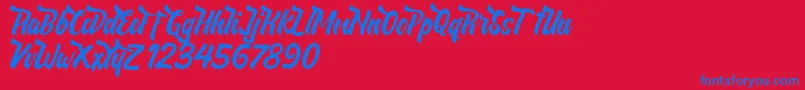 NeldaFree Font – Blue Fonts on Red Background