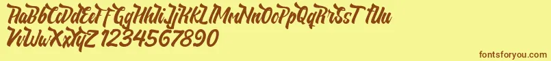 NeldaFree Font – Brown Fonts on Yellow Background