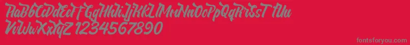 NeldaFree Font – Gray Fonts on Red Background