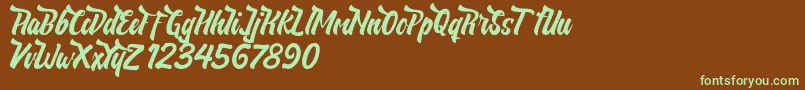 NeldaFree Font – Green Fonts on Brown Background