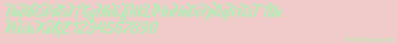 NeldaFree Font – Green Fonts on Pink Background