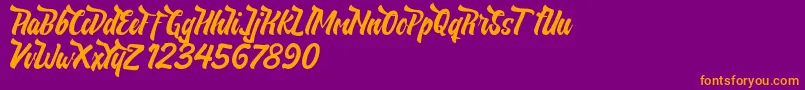 NeldaFree Font – Orange Fonts on Purple Background