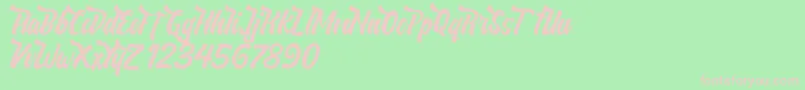 NeldaFree-Schriftart – Rosa Schriften auf grünem Hintergrund