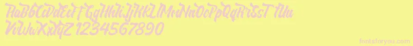 NeldaFree Font – Pink Fonts on Yellow Background