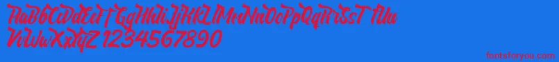 NeldaFree Font – Red Fonts on Blue Background