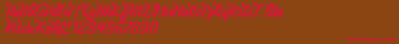 NeldaFree Font – Red Fonts on Brown Background