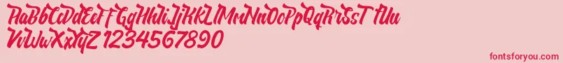 NeldaFree Font – Red Fonts on Pink Background