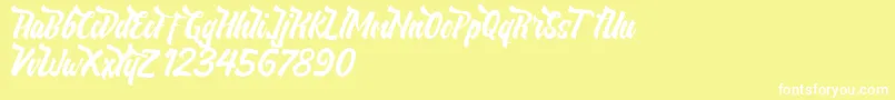 NeldaFree Font – White Fonts on Yellow Background