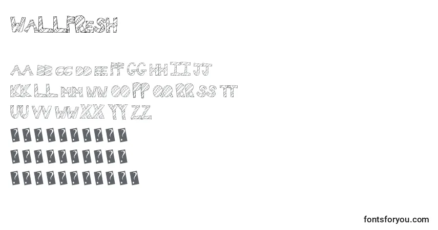 Schriftart Wallfresh – Alphabet, Zahlen, spezielle Symbole