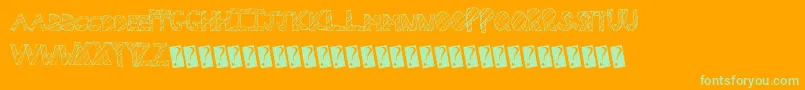 Wallfresh Font – Green Fonts on Orange Background