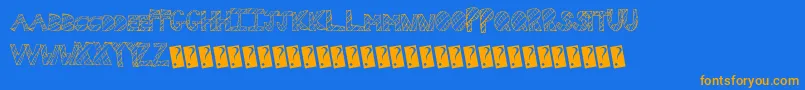 Wallfresh Font – Orange Fonts on Blue Background