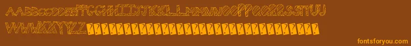 Wallfresh-Schriftart – Orangefarbene Schriften auf braunem Hintergrund