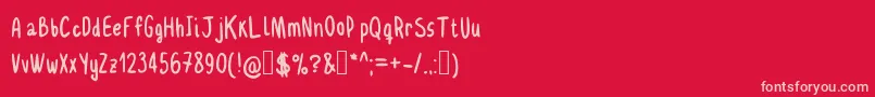 Delgadito Font – Pink Fonts on Red Background