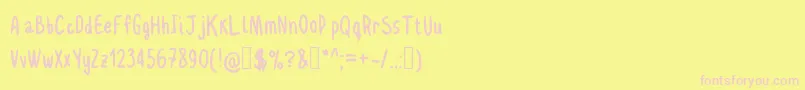 Delgadito Font – Pink Fonts on Yellow Background