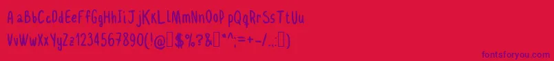Delgadito Font – Purple Fonts on Red Background