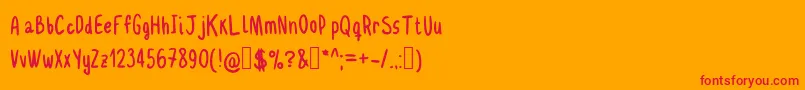 Delgadito Font – Red Fonts on Orange Background