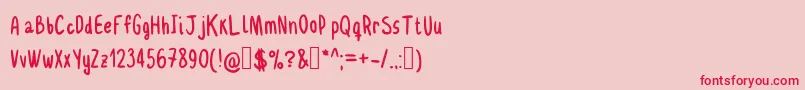 Delgadito-Schriftart – Rote Schriften auf rosa Hintergrund