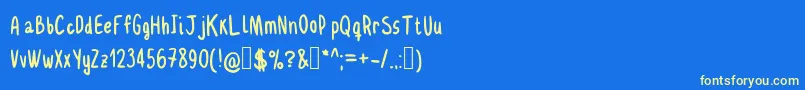 Delgaditoフォントについての詳細 フォントDelgadito – 黄色の文字、青い背景
