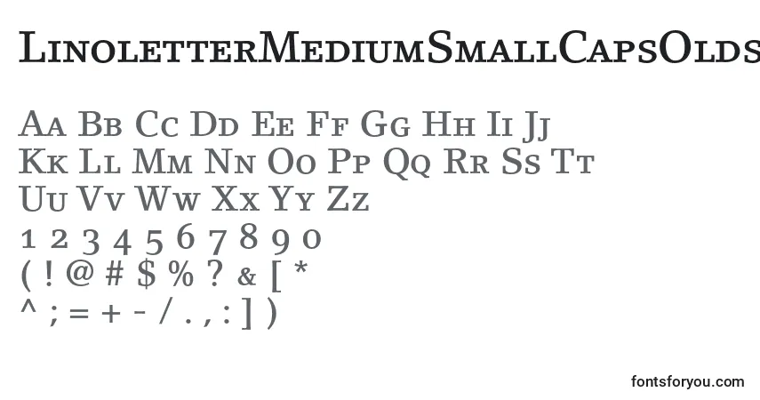 Czcionka LinoletterMediumSmallCapsOldstyleFigures – alfabet, cyfry, specjalne znaki