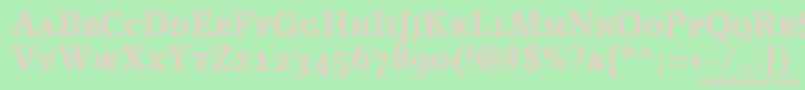 fuente LinoletterMediumSmallCapsOldstyleFigures – Fuentes Rosadas Sobre Fondo Verde