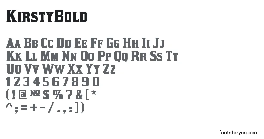 Шрифт KirstyBold – алфавит, цифры, специальные символы