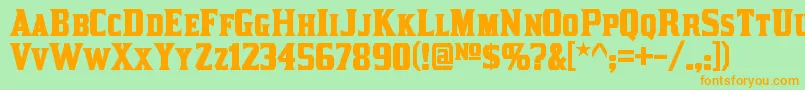 KirstyBold Font – Orange Fonts on Green Background