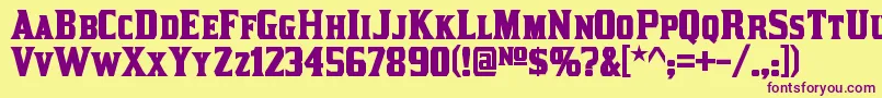 KirstyBold Font – Purple Fonts on Yellow Background